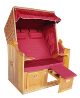 Fauteuil lune pliable en osier et bois LU FAN LF-00686 pour l'extérieur, idéal pour jardin, plage et parc - Vente en gros