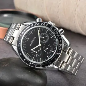 新材料Relogio Reloj手链奢侈品牌速度大师专业不锈钢表带石英表男士手链