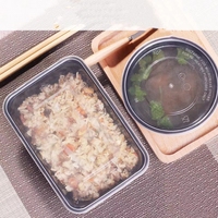 Conteneur alimentaire rectangulaire en plastique PP de 1000ml, boîte à emporter facile à ouvrir boîte à déjeuner jetable de Restaurant