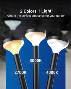 Las Mejores Lámparas Solares de Jardín de Plástico, Impermeables IP44, Lámpara LED para Exteriores, Camino de Jardín, 8-10 Horas de Iluminación, 3 LED con Sensor de Luz - Product Image 4