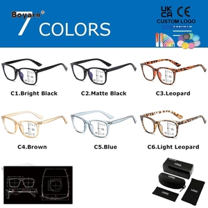 Lunettes de lecture multifocales Boyarn, verres progressifs bloquant la lumière bleue, monture carrée unisexe, nouveau design blanc pour hommes - Product Image 4