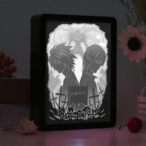 กรอบรูปพลาสติกแบบกำหนดเองลายอนิเมะเดธโน้ต พร้อมไฟกลางคืน 3 มิติ สำหรับตกแต่งบ้าน - Product Image 3