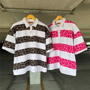 Heavyweight 300GSM 100% Cotton Single Jersey Wide Stripe Leopard Print Oversized Boxy Fit Anti-Wrinkle <b>Y2K</b> Streetwear Blank - Product Image 2