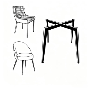Venta al por mayor de hierro fundido negro de metal cónico de <span class=keywords><strong>4</strong></span> Patas marco base de la silla accesorios de Muebles personalizados moderno Zhejiang desmontaje - Product Image 1