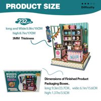 Kits de maisons miniatures DIY, puzzle en bois 3D, maison de bonbons rurale, modèle artisanal à assembler, cadeau pour les amateurs de bricolage