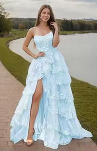 Abito da sera personalizzato donna <span class=keywords><strong>rosso</strong></span> senza spalline <span class=keywords><strong>con</strong></span> paillettes <span class=keywords><strong>vestito</strong></span> da ballo <span class=keywords><strong>con</strong></span> <span class=keywords><strong>spacco</strong></span> laterale alto per la laurea - Product Image 4