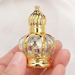 Latest Collection Fancy Attar Bottle Gold Silver 12ml Crown Perfume Arabian Arabic Luxury Oud Perfume Oil Attar Bottle