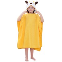 MICHLEY 100% Cotton Knitted Quick-Dry Hooded Bath Robe Kids Cartoon Pattern Soft Absorbent Baby Towel Bathroom Bedroom