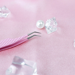 סיבי קצה לוגו מותאם אישית ליטוף פלדה פינצטה פינצטה ישר נפח 45 90 מעלות ריסים הרחבה רזה אתחול רזה פינצטה - Product Image 3