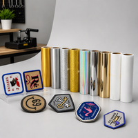 Qinyu Custom 3D Emboss TPU DTF Heat Transfer Patches Film UV Printing Adhesive Logo Iron-On Design Untuk Jersey dan Tas