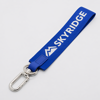 Porte-clés personnalisé de haute qualité avec logo tissé, cordon court en nylon jacquard, cadeau de luxe