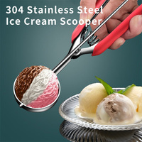 Cuillère à glace réutilisable en acier inoxydable de qualité supérieure, sans BPA, lavable au lave-vaisselle, portable, avec gâchette antidérapante, vente en gros