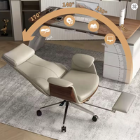 Fauteuil de Direction Ergonomique en Cuir Blanc Moderne de Luxe, Confortable, Inclinable et Pivotant, Idéal pour Bureau, Hôpital, Chambre à Coucher