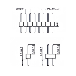 2.0mm chèn thẳng 180 độ 2P đôi Nylon đơn hàng pin tiêu đề 2A điện cho PCB - Product Image 2