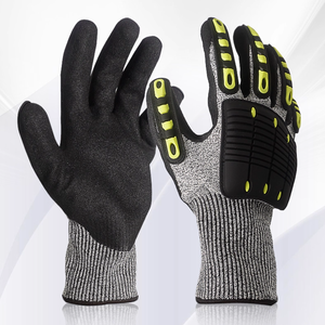 Gants de travail anti-vibration de sécurité de niveau 5 résistant aux chocs et aux coupures, de qualité professionnelle - Product Image 5