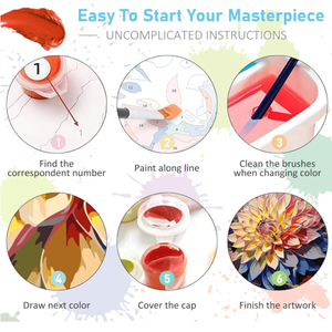 ภาพวาดระบายสีตามตัวเลข DIY ลายดอกไม้ทันสมัยสำหรับผู้ใหญ่ - งานศิลปะบนผ้าใบรักษ์โลกพร้อมการพิมพ์ดิจิทัล - Product Image 6