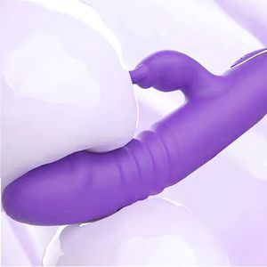 <span class=keywords><strong>Dildo</strong></span> portatile per adulti 10 modalità potenti orecchie di coniglio giocattolo realistico in Silicone Cordless giochi di spinta macchina viola - Product Image 6
