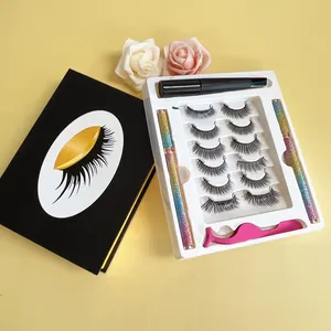 Luxury Magnetic Lashes Light Brown Magnetic Eyelashes Magnet Band Lash Magnetic Liner Private Label Magnetic Lashes With Mirror