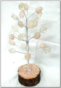Natural Look <b>Crystal</b>-Rose Quartz Tumbled Gemstone Tree for Home Decoration - Product Image 2