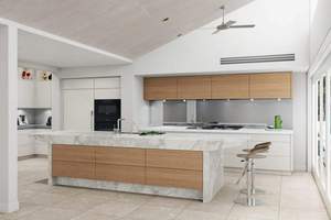 NICOCABINET personalizzato legno legno impiallacciatura armadio da cucina High-End moderno stile australiano accessorio lavello per Bar zona cucina - Product Image 2