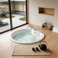 Baignoire de massage autoportante d'intérieur, portable, en acrylique, écologique, garantie 5 ans, nettoyage facile, trempage profond, 60 gal+, drain central