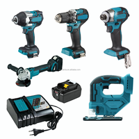 Kit combiné d'outils électriques sans fil 18V LXT Lithium-Ion sans balais : Clé à chocs, Perceuse-visseuse, Meuleuse d'angle, Scie sauteuse
