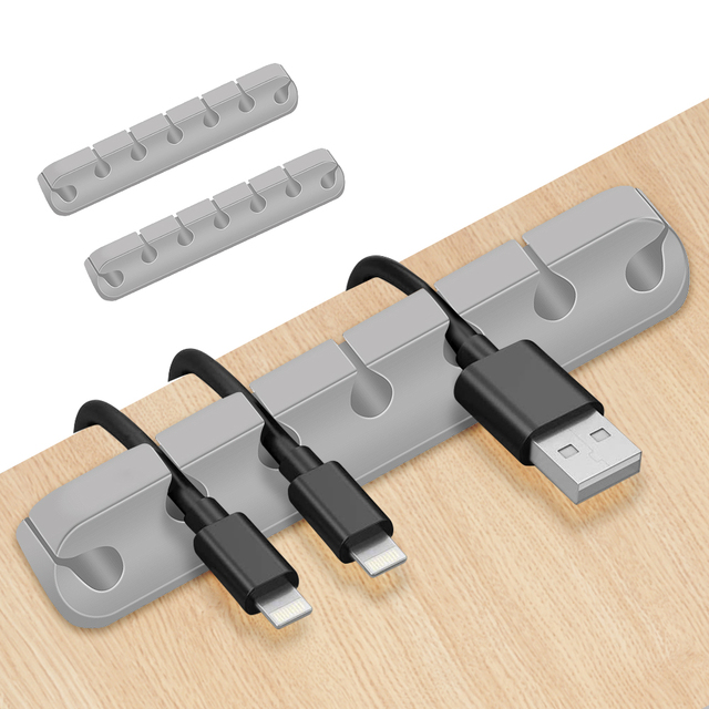 Desk Wire Silicon Holder Earphone Clips Cord Management USb Winder Desktop Tidy Silicone Cable Organizer