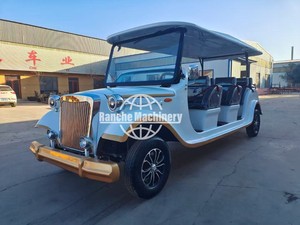 Voiturettes de tourisme de voiture de golf électrique blanche Chariot de tourisme vintage 12 places Voiture classique - Product Image 3