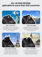 Chargeur universel multifonctionnel Kangtravel 45W avec adaptateur USB et Type-C, charge rapide, compatible US, UK et EU pour les voyages
