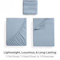 Ensemble de draps plats en microfibre doux et respirant, personnalisable en 3 ou 4 pièces, tailles Twin, Full, Queen, King pour hôtel et usage domestique