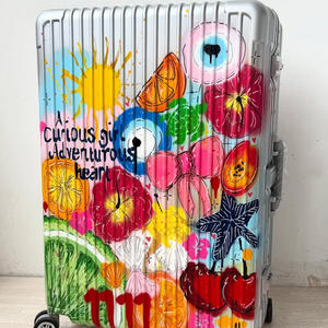 Benutzer definierte Hand malerei Luft Flug Reise Zeichnung Muster Designer Große Kapazität Reisekoffer Tragbarer Trolley Gepäck Koffer - Product Image 1