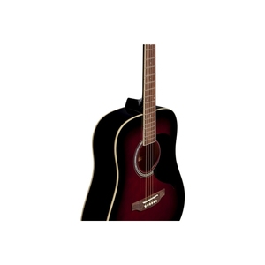 Guitares acoustiques EKO - 6 guitares Red Sunburst avec table en épicéa, dos et flancs en okoumé, manche en okoumé et touche en roupana - Product Image 3
