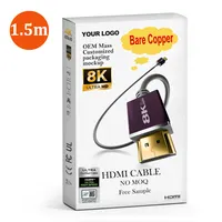 고급 1.5 M 1.5 미터 Hdmi 케이블 AWM 20276 고속 2.1 코드 48gbps 8k HDMI 케이블
