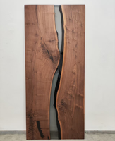 Table à manger moderne en bois massif avec bord naturel, robuste, écologique, multifonctionnelle, pour bar à domicile, salle à manger, plateau de table en noyer de 2 m