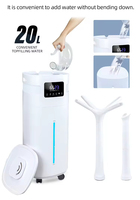 Humidificateurs tour 20L pour grande pièce toute la maison Humidificateur ultrasonique à brouillard frais silencieux 1000 mL/h sortie pour bureau à domicile