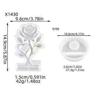 Moule en silicone pour résine fait main, style DIY, ornements décoratifs et outils pour gâteaux, pour la fabrication de résine, moule en plâtre - Product Image 5