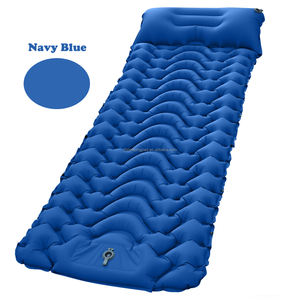 Colchón de dormir inflable impermeable para exteriores, bolsa de almacenamiento de acampada con cojín, almohada plegable, esterilla de relleno de aire para pies, cama - Product Image 4