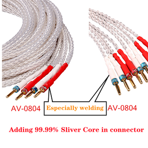 AVplay AV-0804-Cable de altavoz bialámbrico HiFi de alta calidad, cubierta plateada de cobre, Cable de puente dorado - Product Image 4