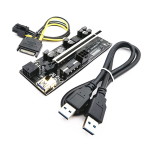 VER010S USB3.0 PCIE Riser VER010S PLUS <span class=keywords><strong>Express</strong></span> 1X To16X Extender Pcie Riser Tarjeta adaptadora SATA 6Pin Power Black - Product Image 2