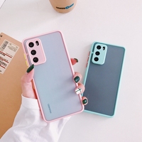 Étui de téléphone antichoc coloré avec boutons mats en PC et TPU, protection de l'appareil photo pour HUAWEI P30 Lite P40 Pro Honor 8X Mate 30 40 Pro Nova 9A
