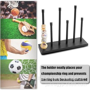 Wooden Champion Ring Storage Rack <b>Desktop</b> Baseball Softball Ring Display Jewelry Holder <b>Shelf</b> A2575 - Product Image 2