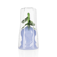 Tasse en verre soufflé à la main à haute teneur en borosilicate 180ml en forme de fleur de rose tasse à boire en verre à double paroi