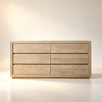 Commode de Rangement à 6 Tiroirs en Bois Massif Écologique, Style Nordique Minimaliste Moderne, Stable pour Usage Quotidien à Long Terme, Meuble de Maquillage pour Chambre à Coucher
