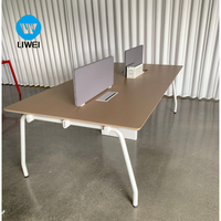 Bureau de travail moderne LIWEI pour 4 à 6 personnes, poste de travail en bois pour espace ouvert, unité de bureau informatique de qualité commerciale, extensible