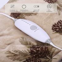 Plaid chauffant électrique lavable en flanelle tricotée douce et sherpa, idéal pour l'hiver, avec prise murale
