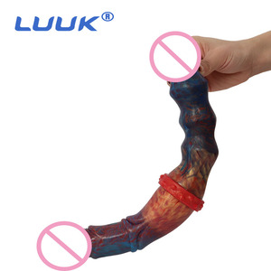 Consoladores de silicona de doble cabeza LUUK, consoladores de caballos realistas, juguetes sexuales para <span class=keywords><strong>lesbianas</strong></span> - Product Image 1
