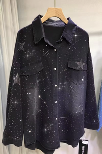 <span class=keywords><strong>Camicia</strong></span> in Denim con strillatura a caldo e diamanti in Denim Casual camicette a maniche lunghe donna autunno inverno 2025 <span class=keywords><strong>camicia</strong></span> <span class=keywords><strong>di</strong></span> <span class=keywords><strong>jeans</strong></span> larga - Product Image 5