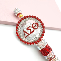 51302 Meilleures ventes : Accessoires DIY pour stylos, lettres en strass, perles en alliage plaqué creux avec diamants, perles lettres OES Sororité Grecque
