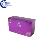 Caja de Regalo Rígida de Papel Morado Premium al por Mayor con Tapa y Base, Impresión de Logotipo, Embalaje con EVA para Perfumes, Aceites y Productos Cosméticos