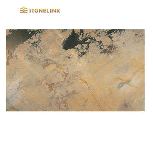 Dalles de marbre naturel Pesca Venato doré Match de livres Carrelages de sol modernes polonais <span class=keywords><strong>D</strong></span>écoration intérieure assortie Grande dalle - Product Image 4